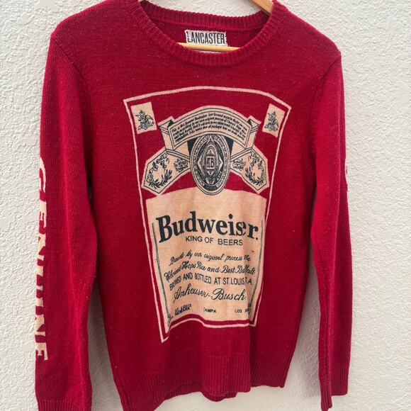 Vintage Style Budweiser Graphic Crewneck Sweater - Picture 2 of 7
